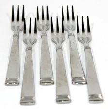 6  Wallace Stainless 18/10 Cocktail Seafood Shrimp Appetizer Forks Napoli Glossy