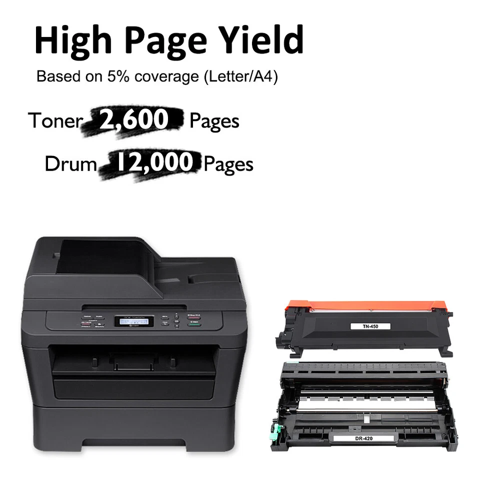 Lote Cartucho de tóner TN450 DR420 Tambor para Brother HL-2270DW HL2240 2280DW 7360N Foto 3 de 4