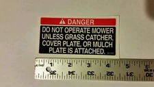 Reproduction Lawn-Boy Mower Silver Series Danger Deck Warning Decal. 92-1097