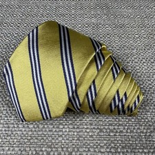Brooks Brothers Repp Boy's Tie Gold Black Striped Necktie 51" x 2 1/2" Italy USA