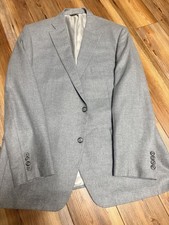 Paul Stuart Blazer-size 46-woven In Italy-Grey Speckled Tweed-Silk Wool Blend