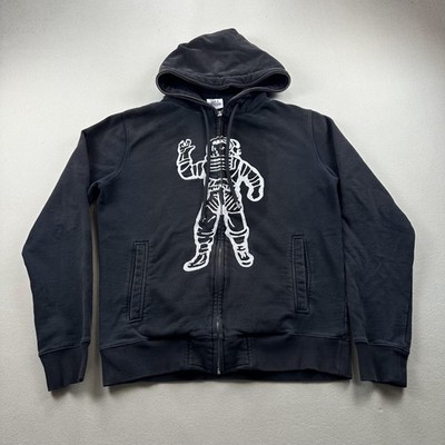 Billionaire Boys Club Hoodie Sweatshirt Mens Small Black BBC Astronaut Full Zip