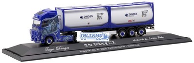 Herpa Dinges Logistics ''The Viking CX'' Volvo FH GL XL vvsp. Tankauflieger +