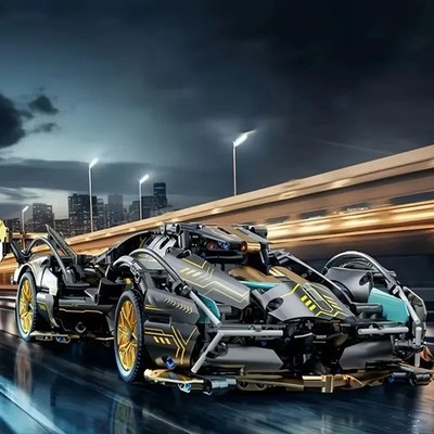 Bausteine Technic Rennwagen vergoldet V12 Lamborghini neu versiegelt Geschenk