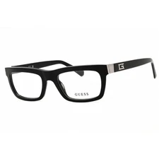 Guess Men's Eyeglasses Shiny Black Acetate Rectangular Shape Frame GU50242 001