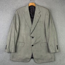 Vintage Brooks Brothers Blazer Mens 43R Gray Silk Wool Glen Plaid Golden Fleece