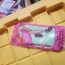 Vintage "CRISSA" Bootie Socks Orange Brushed Orlon Acrylic Green H34 1