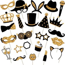 24 Pcs Funny Photo Booth Props Birthday Wedding Family Class Reunion Prom Dis...