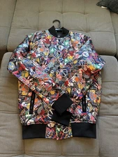 NBA Teams Jacket Mens M, Multicolor Basketball All Over Print UNK Polyester,NWOT