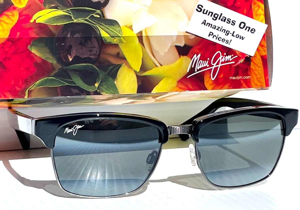 NEW Maui Jim KAWIKA Glossy Black POLARIZED Neutral Grey Lens