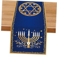 Table Runner Decorations, Chanukah Decorations, Linen 13" x 72" Hanukkah