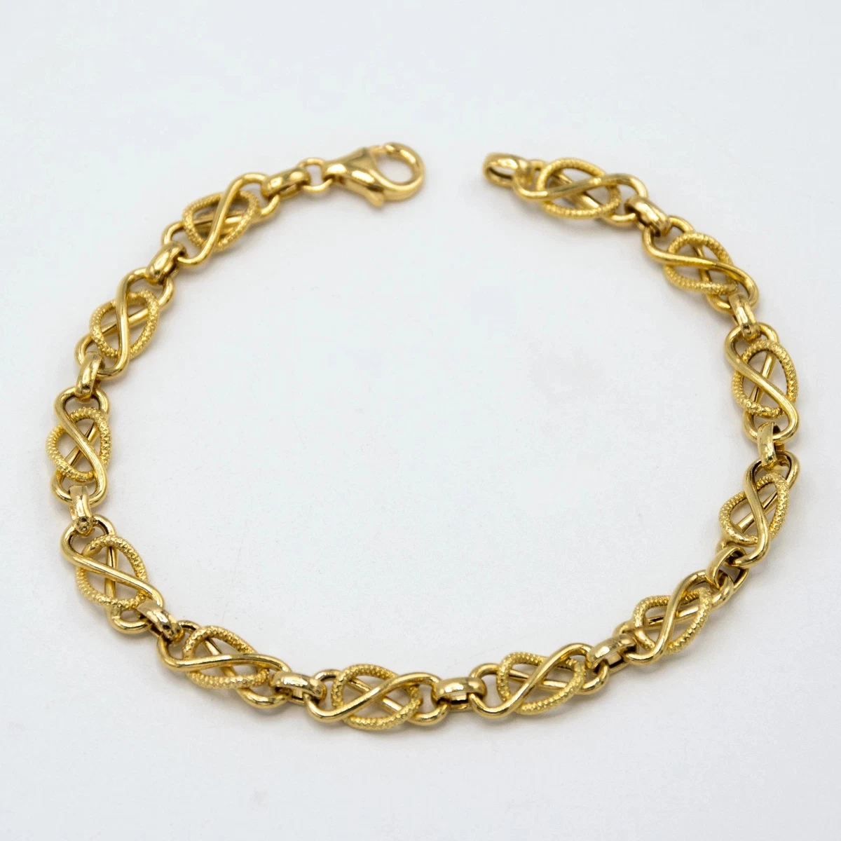 Bracelet En Or Jaune 18 Carats - Modèle Chaine, Occasion En Bon État
