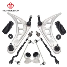 12PCS Control Arm Ball Joint Bushing Tie Rod Boot Kit for BMW E46 325i 330i 323i