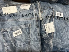 American Eagle Dreamy Drape Stretch Super High Waisted Baggy Wide Leg Jean