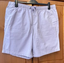 New TU Man Lilac Cotton Canvas High Waist Pull On Shorts W38 L8"