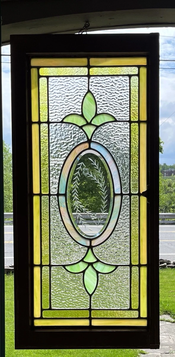 1930s Decade Transom Window Antique Stained Glass Windows for sale