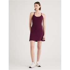 Quince Ultra-Form Active Dress Plum Size S Built In Shorts