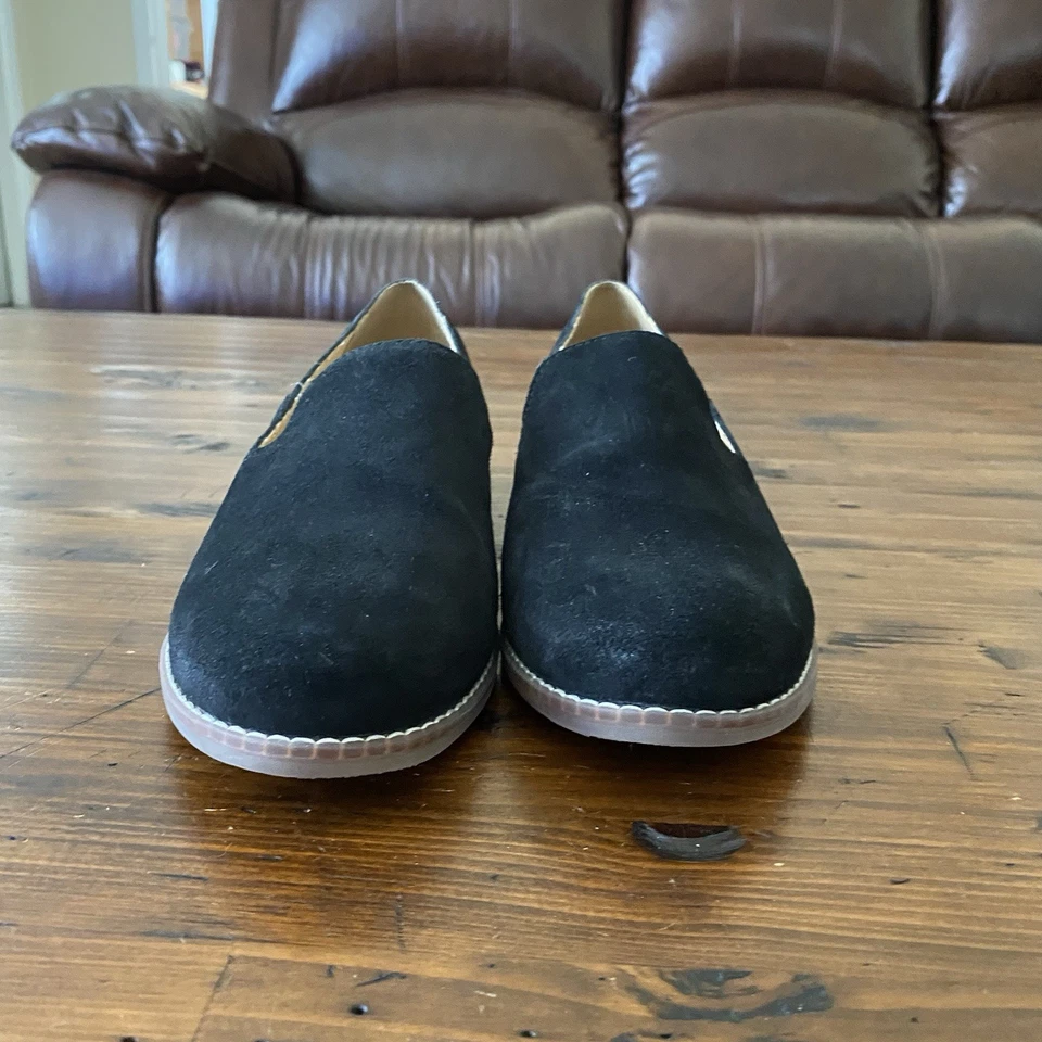 Hush Puppies Women’s 9.5 Suede Wren Moyen Loafer Black Classic Driving - Image 2 of 4