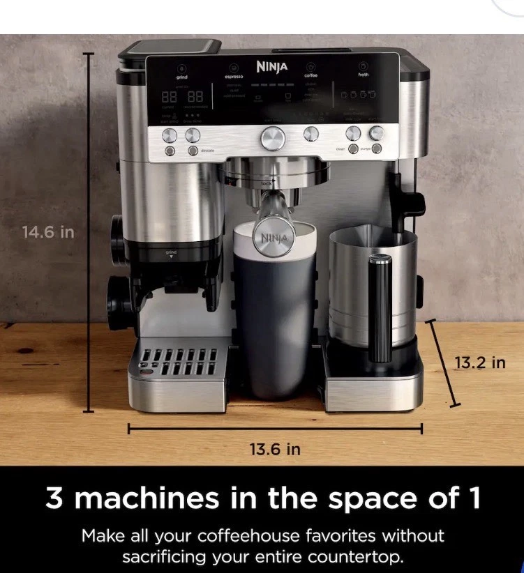 Máquina de café espresso Ninja Luxe Café Premier Series cafetera de goteo 3 en 1 Foto 2 de 4