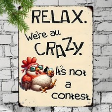 Metal Rooster Sign Vintage Aluminum Sign 8x12 Inch Funny Farmhouse Decor