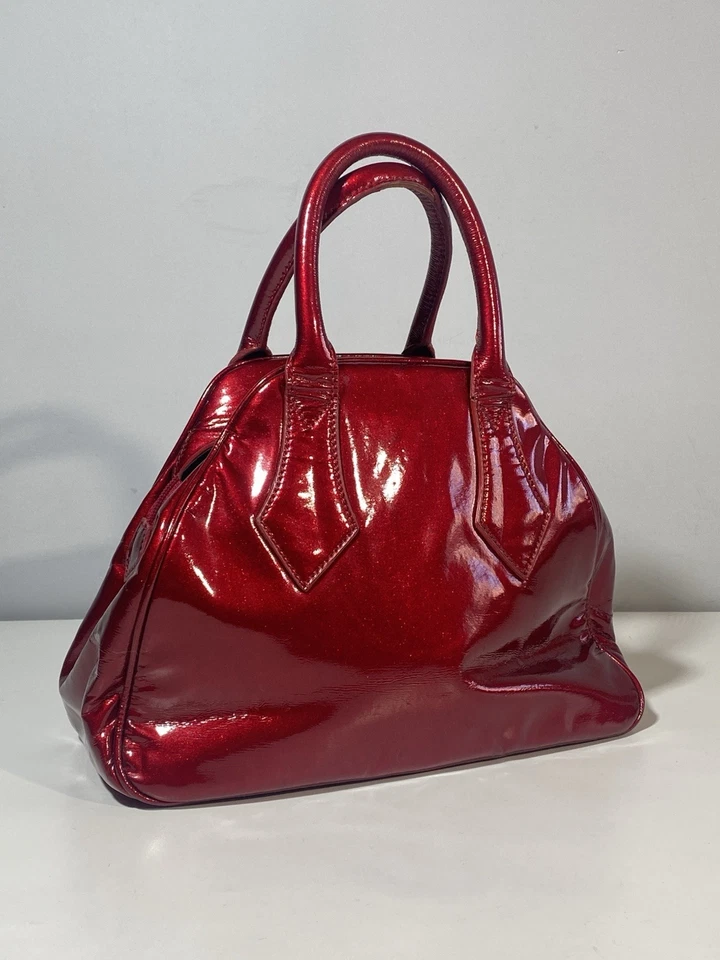 Vivienne Westwood Jasmine Hot Red Color Patent Leather Women’s Handbag - Image 2 of 4