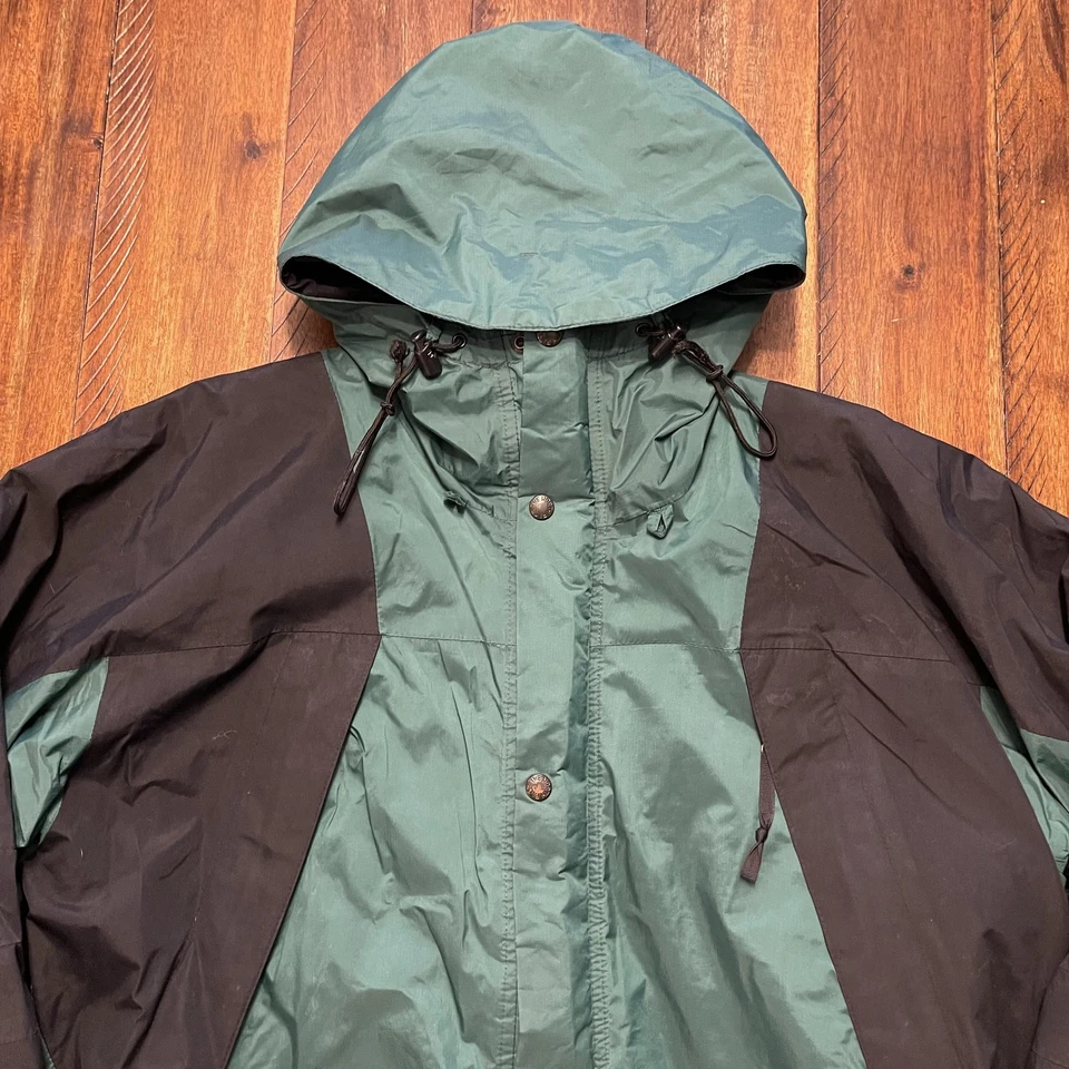 Vintage The North Face Jacket Mens Large Green Black Gore-Tex Hooded Parka 90s - Image 3 of 4