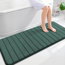 OLANLY Memory Foam Long Bathroom Rugs Runner 59x24, 59" X 24", Blackish Green