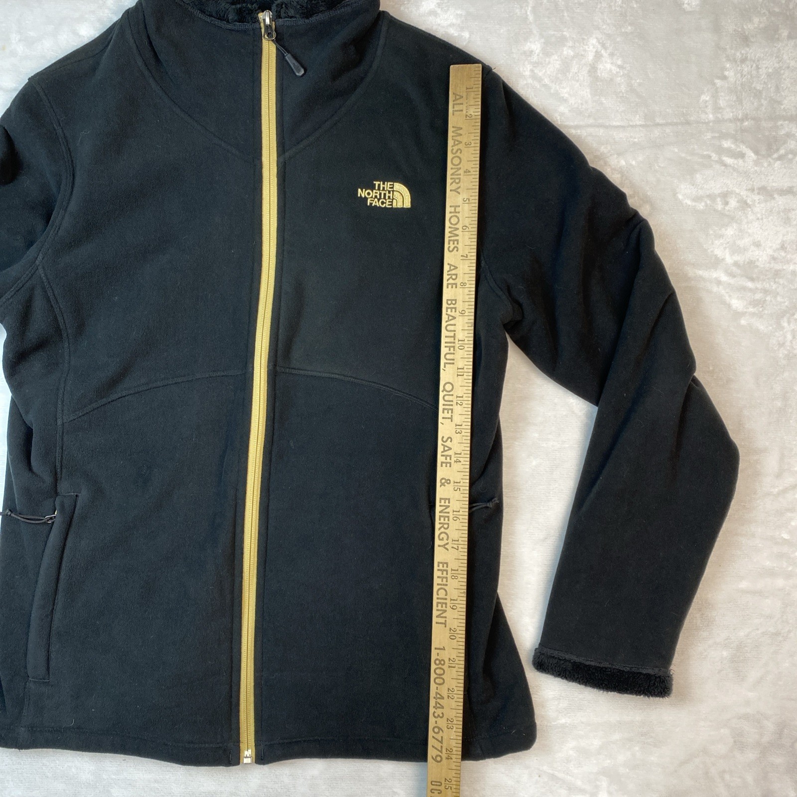 The North Face Morning Glory Fleece Jacket Black And Gold Women's L thumbnail 12