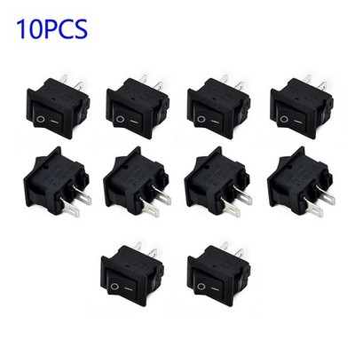 10Pcs Auto Car Truck Boat Round Rocker 250V 3A 2-Pin ON/OFF  For Toggle SPST