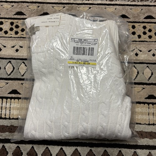 LL Bean Pullover mit Rundhalsausschnitt Größe Large weiß Strick Vintage Sweatshirt Damen - Bild 6 von 7
