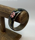 Vintage Chinese Cloisonne Black Enamel with Brass Floral Etching 31.1g — photo 1