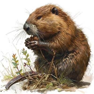 2x Sticker Biber Autoaufkleber 9x9cm Beaver Nagetier Wald Tier Deko Set