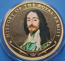 2009 COOK ISLANDS $1 One Dollar King Charles I Gold Plated Crown Coin