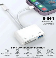 5-in-1 Memory Card Reader for iPhone iPad USB 3.0 OTG Adapter for SD/TF NEW NEW