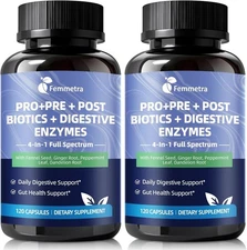 Digestive Enzymes Postbiotics Prebiotics Probiotics for Women & Men 200 Billi...