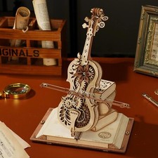 Robotime 3D-Holzpuzzle mit Musik Vintage Cell...