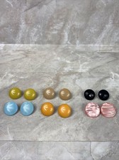 Lot of 6 Colorful Clip On Earrings