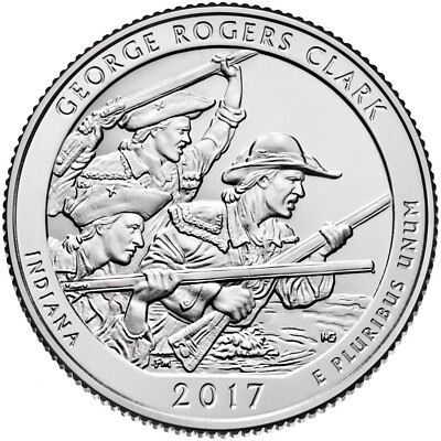 2017 P George Rogers Clark NP Quarter.  Uncirculated From US Mint roll.
