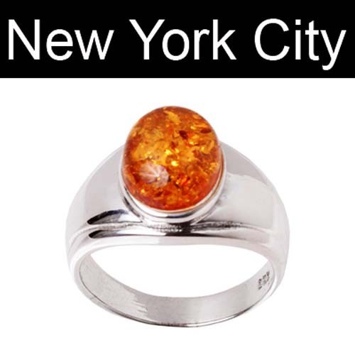 BEAUTIFUL GIFT FOR HER AMBER RING .925 STERLING SILVER SIZE 6-1/2 & UP R06105 - Picture 2 of 2