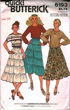 6193 Vintage Butterick Sewing Pattern Misses 1970s Loose FItting T Shirt Skirt