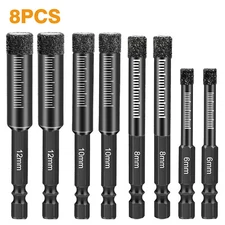 8x Dry Diamond Drill Bits 1/4" For Porcelain Granite Tile Glass Ceramics Marble