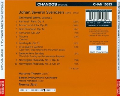 Johan Svendsen: Orchestral Works, Vol. 1