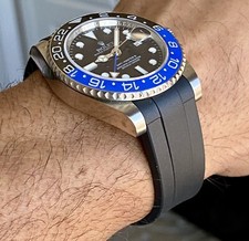 20mm BLACK Rubber Strap Band Rolex Watches Submariner GMT Tang Buckle