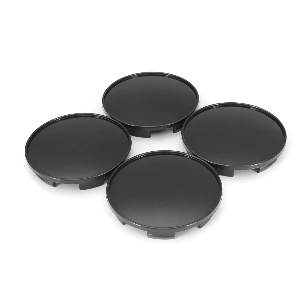 Tapacubos centrales universales negros para llantas de neumáticos 4 piezas Cubierta Accesorios para automóviles Foto 2 de 4