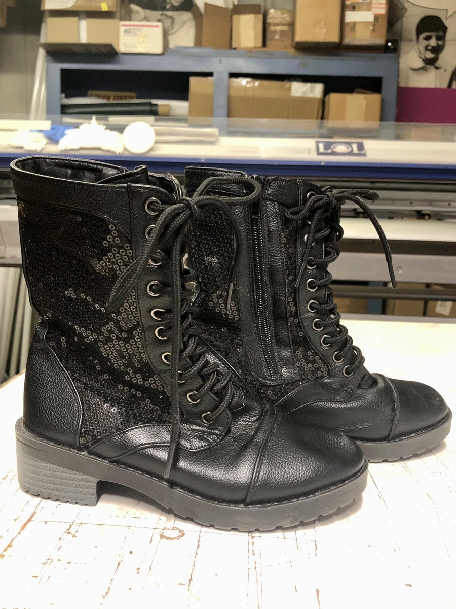 Girls combat top boots size 2