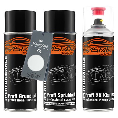 Autolack 2K Spraydosen Set für Mitsubishi YX Silky White Perl