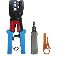 TeleMax Network Tool Kit - Crimping, Wire Stripper, Punch Down Tool, RJ45  RJ11