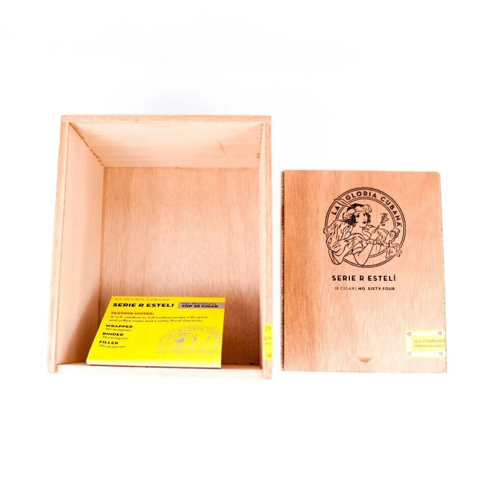 La Gloria Cubana No. Sixty Serie R Empty Wooden Cigar Box 6.5" x 5.25 x 4"