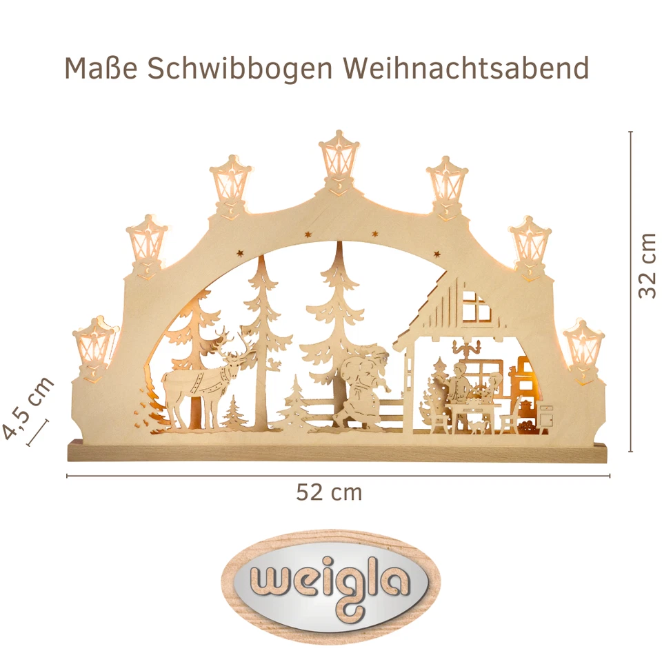 WEIGLA - Schwibbogen original Erzgebirge I motif Christmas Eve I light arch - Image 2 of 4