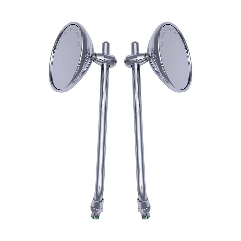 Pair Chrome Round Rearview Mirrors For Triumph Bonneville T100 T120 Speed Twin - Image 3 of 4